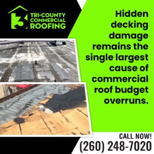 Hidden Decking Damage- Tri-county commercial roofing